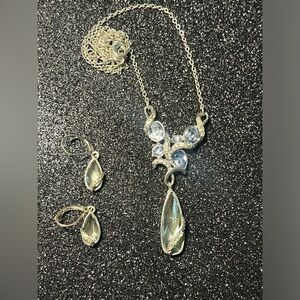 All Wrapped Up" Silvertone Necklace and Earrings